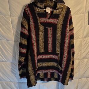 Canyon Creek Baja Hoodie Poncho Striped size XXL